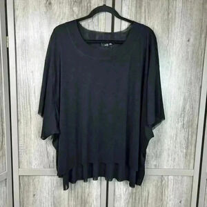 Lisa Bayne Top M /‎ L Mesh Black Color Oversized Sheer